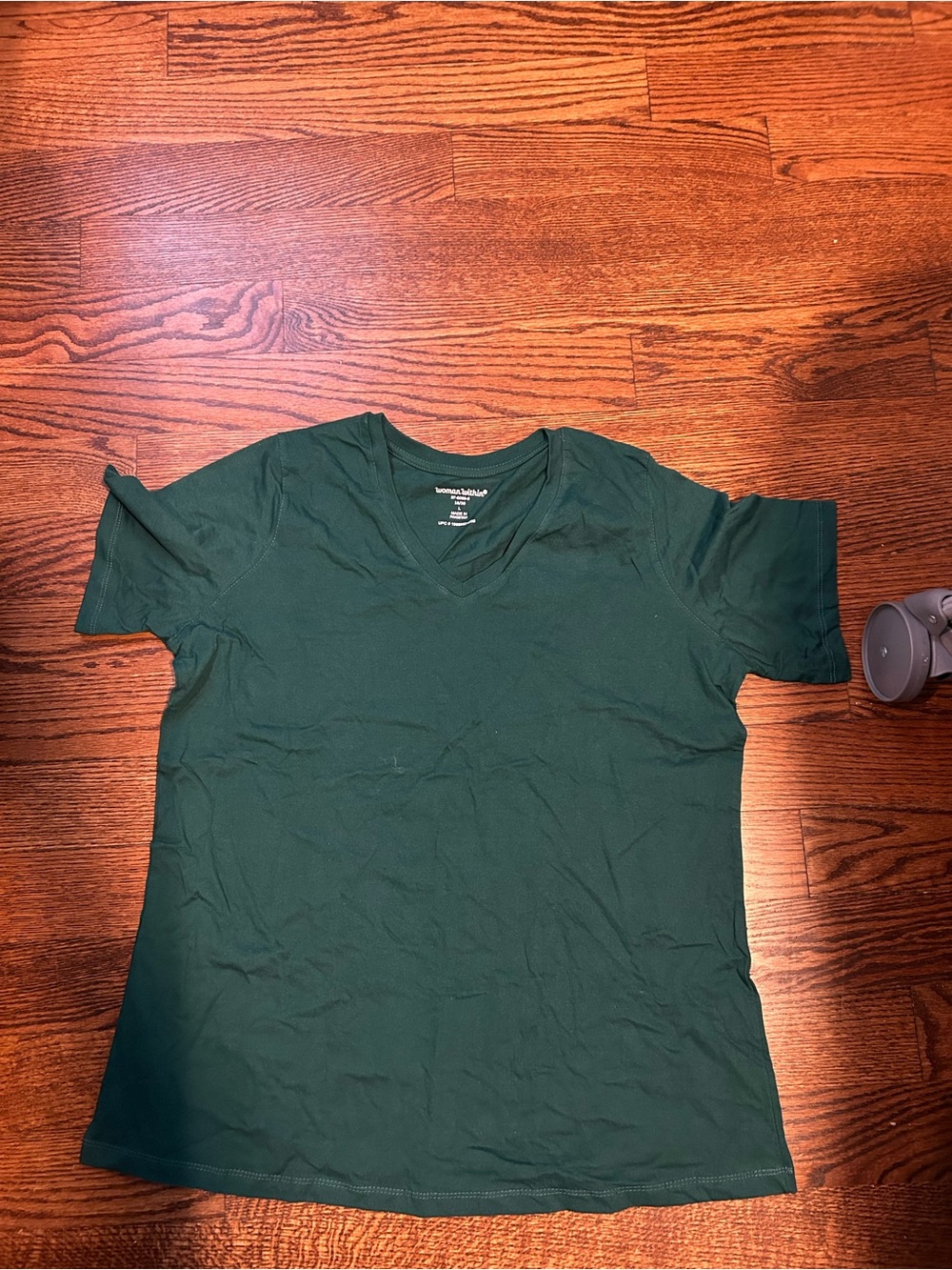 Woman Within Dark Green V-Neck Tee
